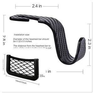 Headrest Hooks Cargo Pocket Organizer Universal Vehicle Car Accessories Black